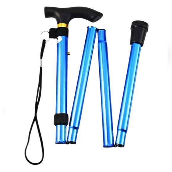 New In Package Foldable Blue Walking Cane - Picture 2 of 4